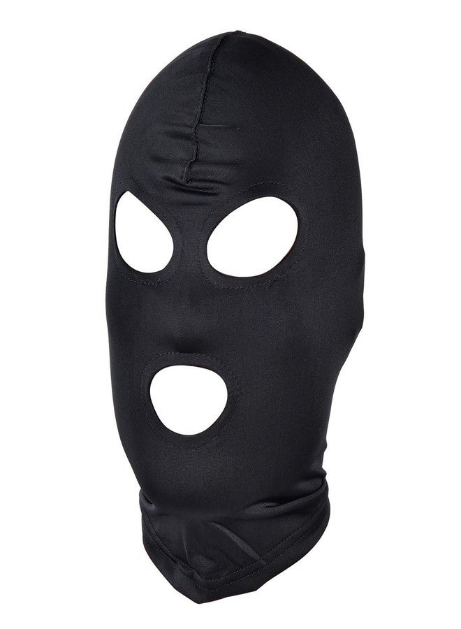 Dzrige Full Cover Zentai Hood Mask Elastic Black Breathable Open Eyes Open Mouth Mask Halloween Cosplay Costume Hood Unisex Headgear - Image 1