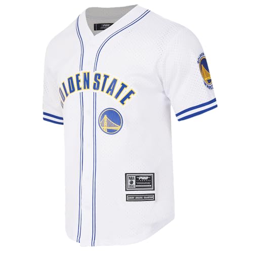 Pro Standard Mens NBA Golden State Warriors MESH Button Down MESH TOP Royal Blue XL - Image 3
