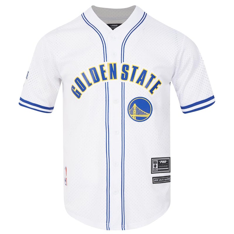 Pro Standard Mens NBA Golden State Warriors MESH Button Down MESH TOP Royal Blue XL - Image 2