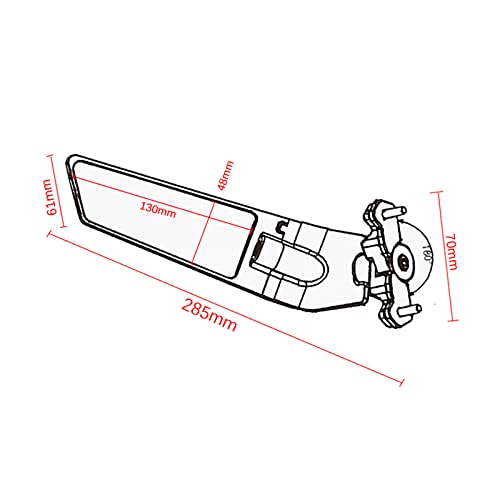 PACEWALKER Motorcycle Adjustable Aluminum Rearview Mirror Wind Wing Mirror Compatible with 2018-2022 KAWASAKI Ninja 400 650 ZX10R ZX6R ZX-636 Honda Suzuki(Anti-glare lens) - Image 5
