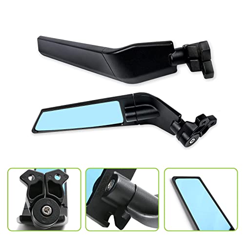 PACEWALKER Motorcycle Adjustable Aluminum Rearview Mirror Wind Wing Mirror Compatible with 2018-2022 KAWASAKI Ninja 400 650 ZX10R ZX6R ZX-636 Honda Suzuki(Anti-glare lens) - Image 3
