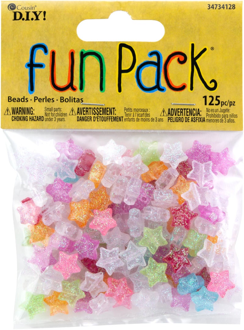 Cousin DIY Glitter Star Beads, Multi Color - Image 1