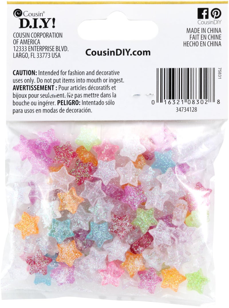 Cousin DIY Glitter Star Beads, Multi Color - Image 2