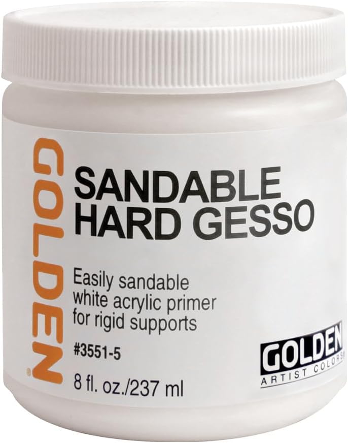 Golden Artist Colors Sandable Hard Gesso - 8 oz (237 ml) White Acrylic Primer - Image 1