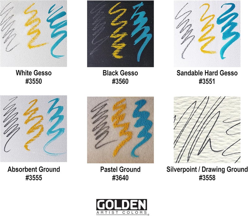 Golden Artist Colors Sandable Hard Gesso - 8 oz (237 ml) White Acrylic Primer - Image 4
