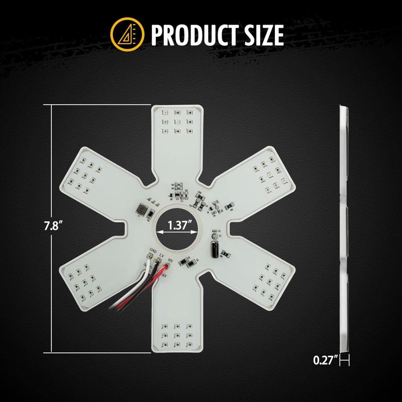 Partsam LED Air Cleaner Light 7.8" Ultra-Thin Hex Style with 54 Diodes for Trucks and RVs (Blue) - Image 4