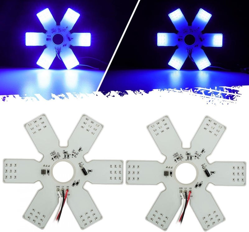 Partsam LED Air Cleaner Light 7.8" Ultra-Thin Hex Style with 54 Diodes for Trucks and RVs (Blue) - Image 1