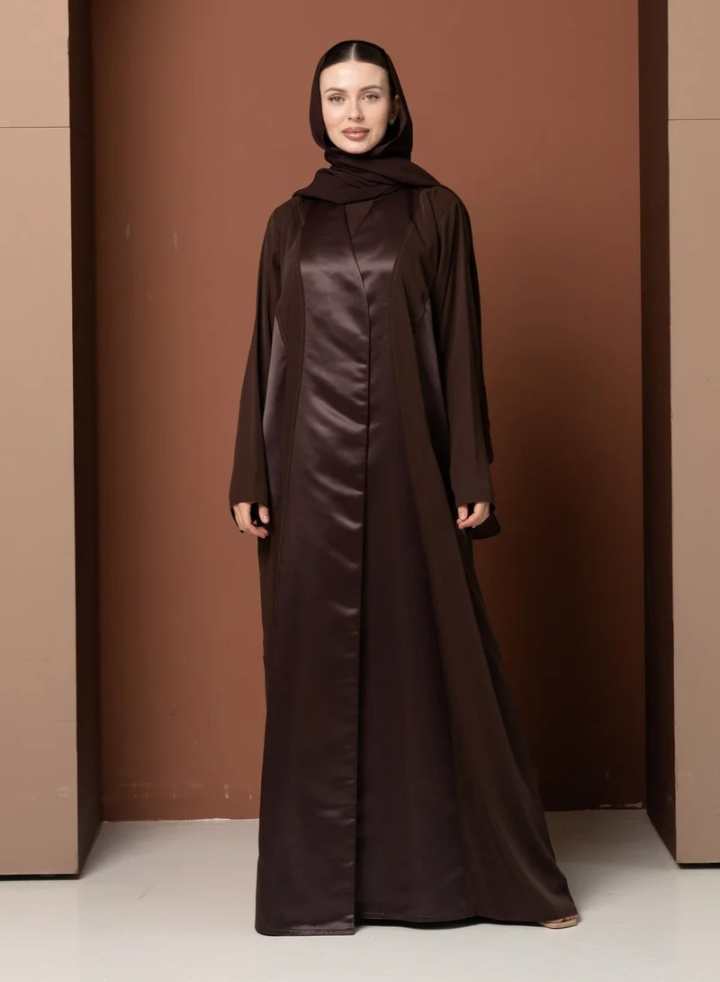 Front open abaya with sheila