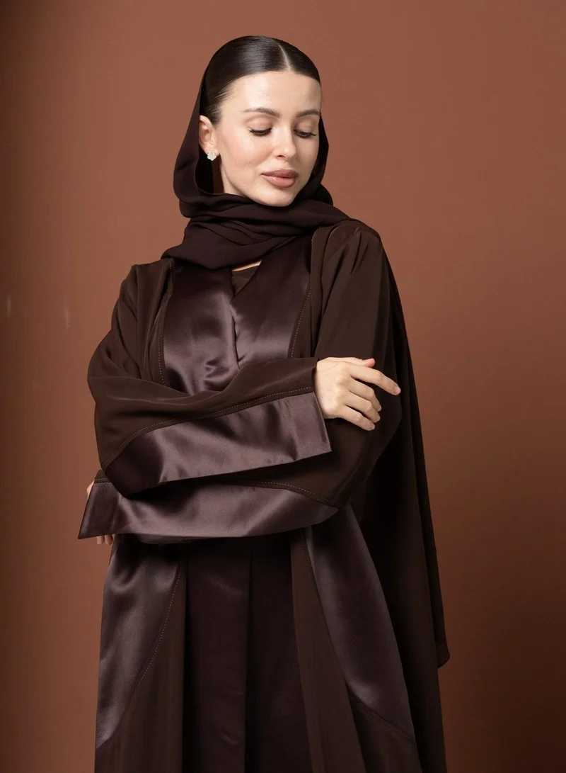 Meem by Mariyah Front open abaya with sheila