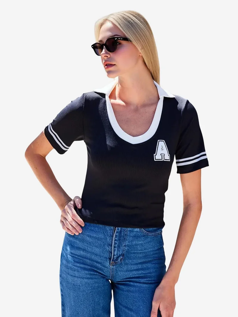 BIG DART BDART Embroidered Polo Shirt with Textured Knit