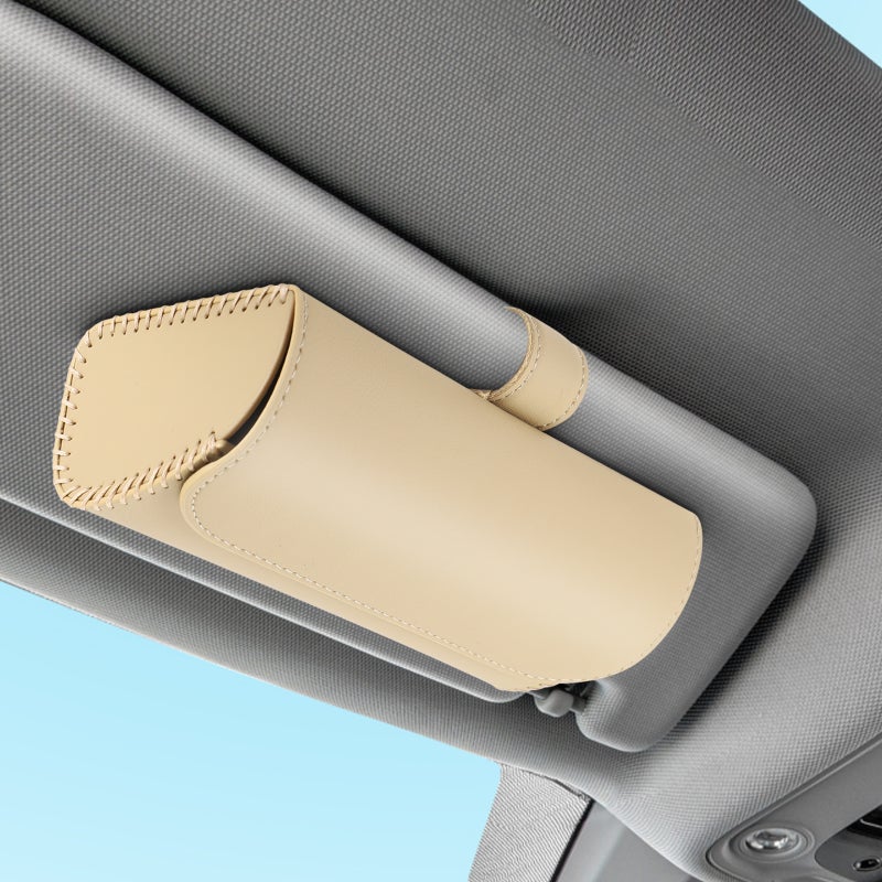 Car Sunglasses Box Glasses Case Leather Versatile Sun Visor Organizer Box - Image 4