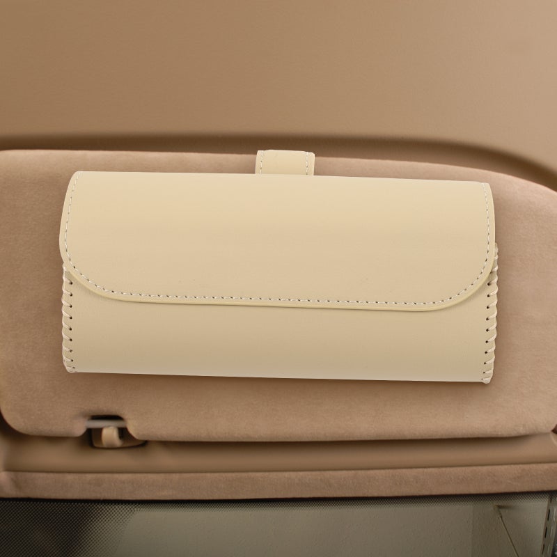 Car Sunglasses Box Glasses Case Leather Versatile Sun Visor Organizer Box - Image 5