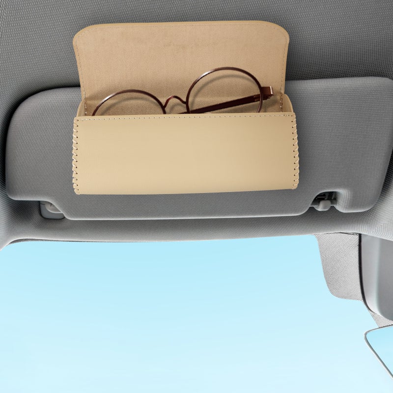 Car Sunglasses Box Glasses Case Leather Versatile Sun Visor Organizer Box - Image 3