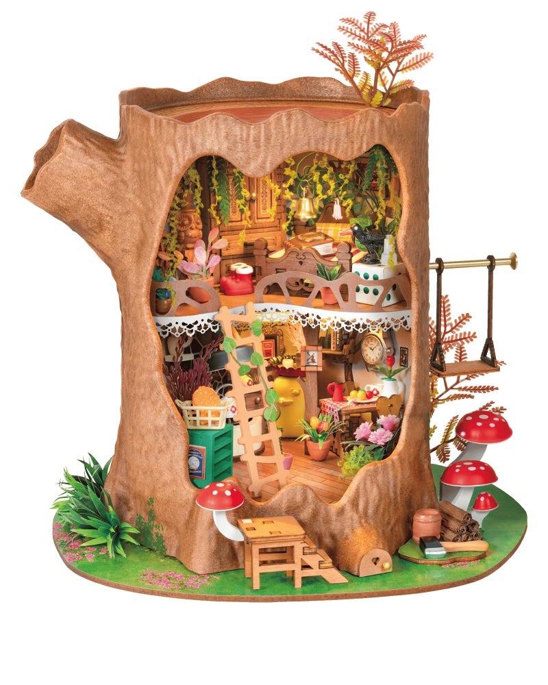 Rolife DIY Miniature House Kit Fairytale Tree House 1:18 Dollhouse Diorama Fantasy Forest Theme Tiny House Building Kit Home Decor Gift for Adults Craft Lovers - Image 1