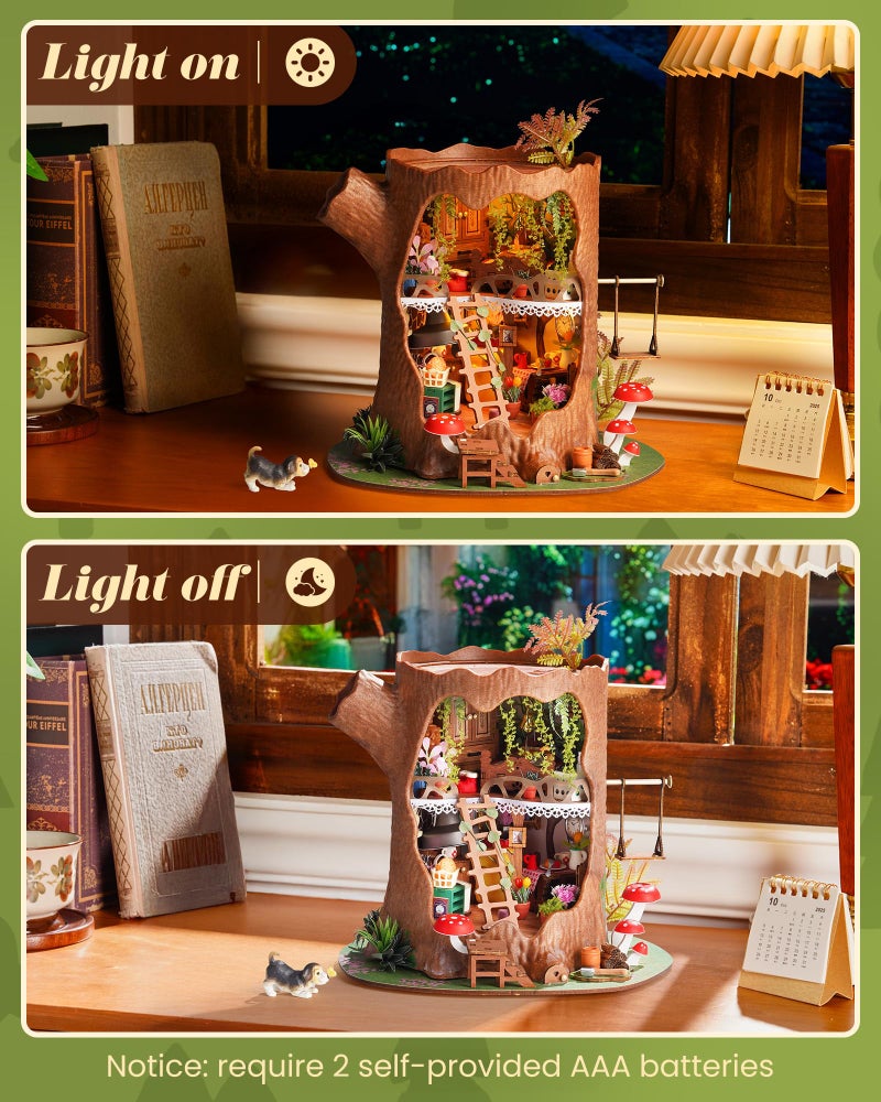 Rolife DIY Miniature House Kit Fairytale Tree House 1:18 Dollhouse Diorama Fantasy Forest Theme Tiny House Building Kit Home Decor Gift for Adults Craft Lovers - Image 5