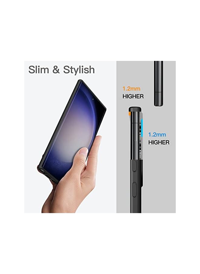 Jetech حافظة رفيعة لهاتف سامسونج جالكسي S23 ألترا 5G مقاس 6.8 بوصة، غطاء حماية رفيع من مادة TPU الناعمة مع لمسة نهائية غير لامعة، مقاوم للصدمات (أسود) - Image 4