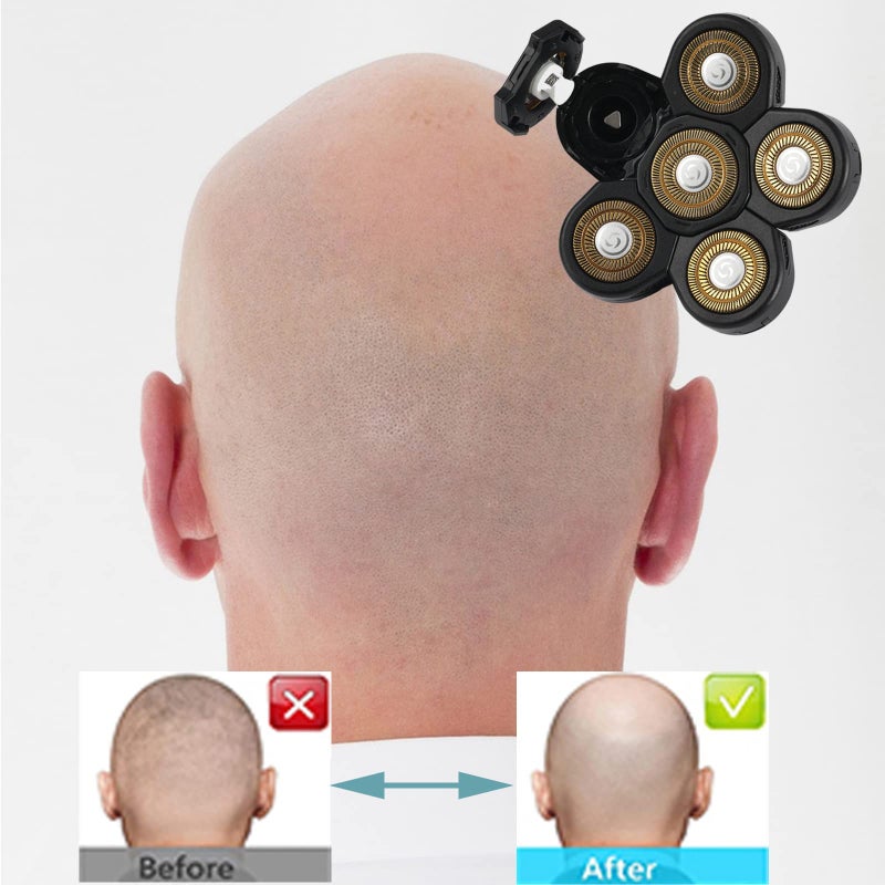 Auruveby 6 Blades Electric Shaver Replacement Heads Upgrade Razor Shaver Replaceable Floating Blades Wet and Dry for Bald and Face (Gold) - Image 4