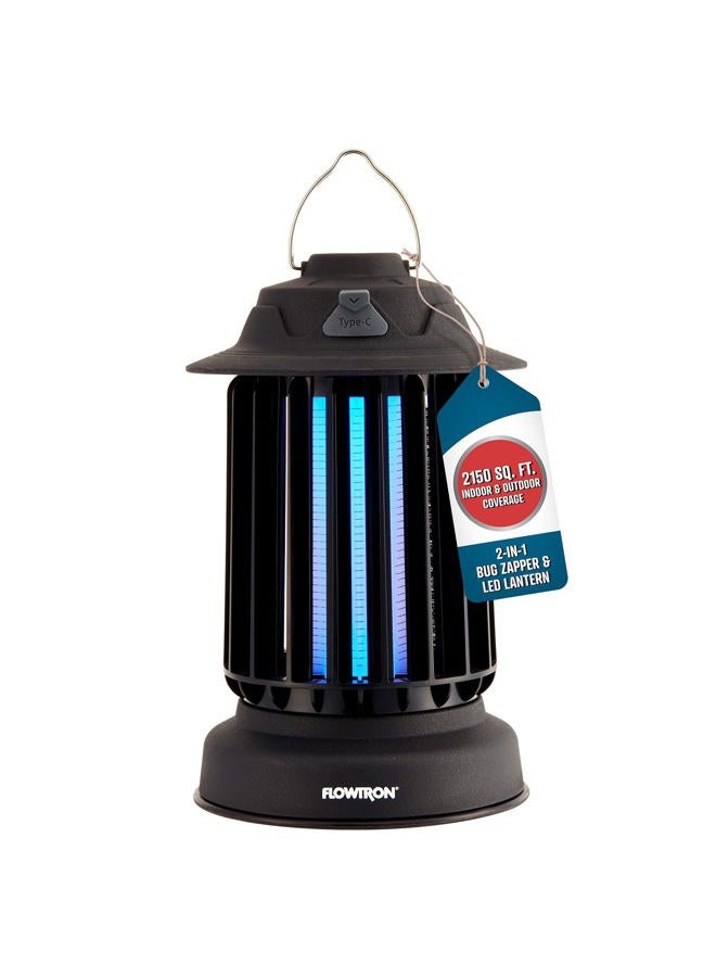 Flowtron Bug Zapper Lantern | 2-in-1 Electric Mosquito Killer & LED Camping Lantern, 2150 Sq Ft Coverage, 2000mAh Rechargeable Battery, Self-Cleaning Bug Zapper for Patio Outdoor & Indoor Use - Image 1