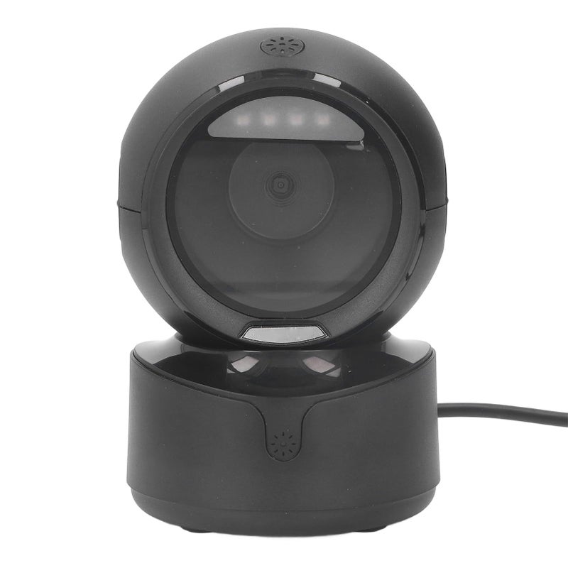 No Brand Desktop Barcode Scanner Automatic Sensing Directional 1D 2D QR Code Reader USB Wired Hands Free For Retail Warehouse Inventory Management Black - Image 2