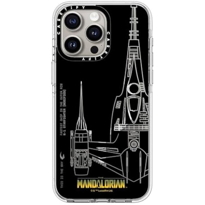 Casetify Clear iPhone 15 Pro Max Case 【Mandalorian Co-Lab/Not Yellowing / 6.6ft Drop Protection/Compatible with Magsafe】 - N-1 Starfighter - Clear - Image 1