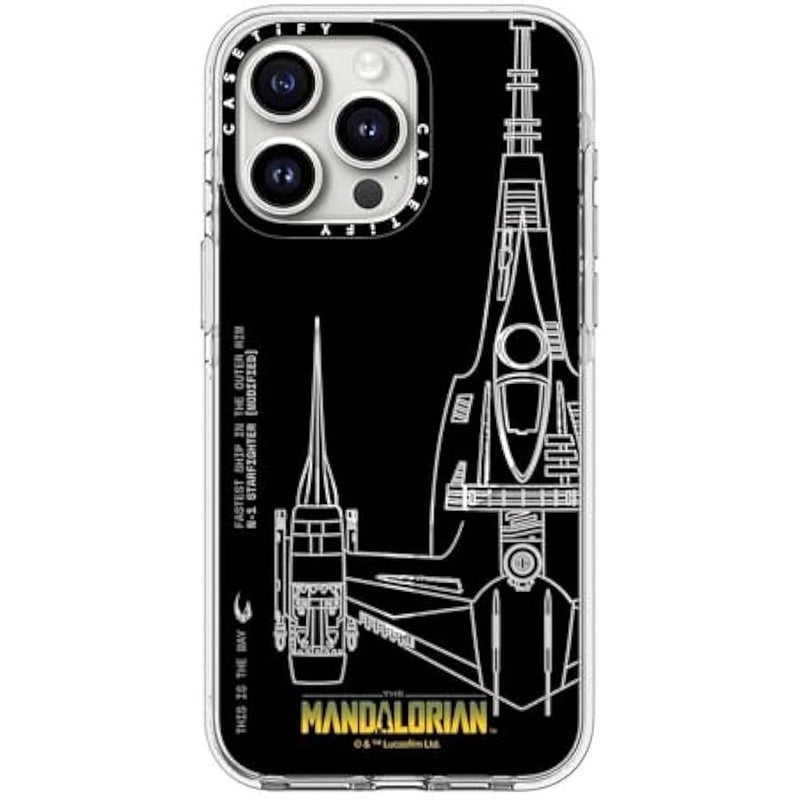 Casetify Clear iPhone 15 Pro Max Case 【Mandalorian Co-Lab/Not Yellowing / 6.6ft Drop Protection/Compatible with Magsafe】 - N-1 Starfighter - Clear - Image 3