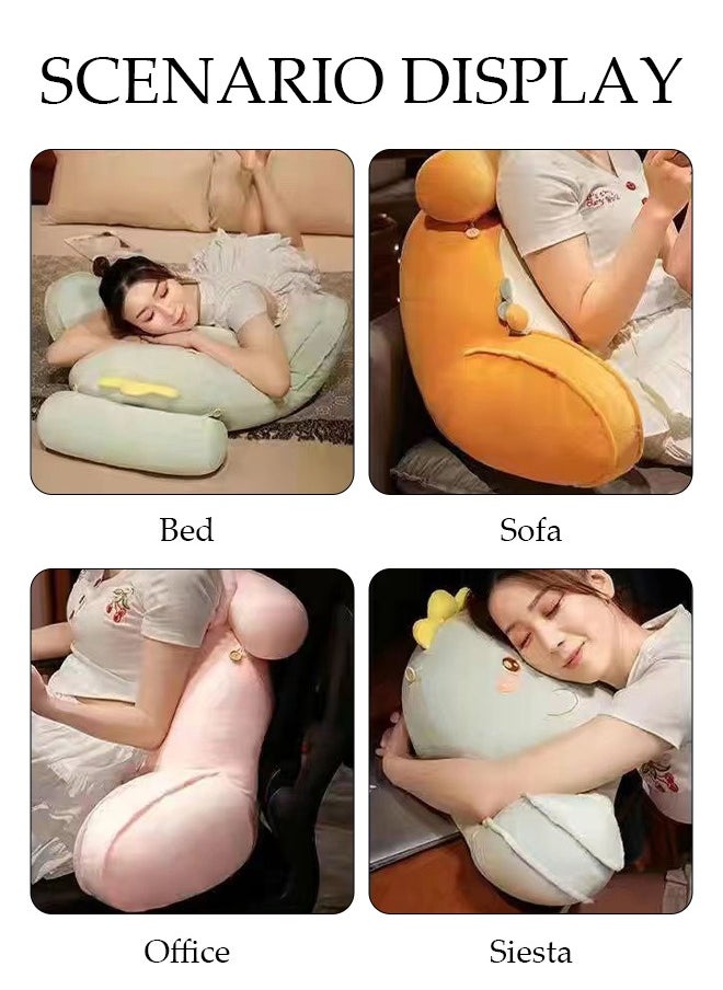 Husband Pillow Backrest with Arms Adult Reading Pillow Shredded Memory Foam, Ultra-Comfy Removable Microplush Cover and  Detachable Neck Roll Unmatched Support Bed Rest Sit Up Pillow