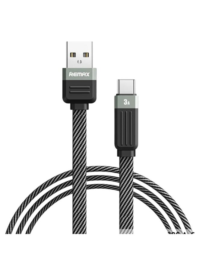 ريماكس كابل شحن عالي السرعة، كابل USB إلى Type-C سريع 3 أمبير، تصميم مضفر متين بطول 1 متر مع موصلات من سبائك الألومنيوم، ونقل بيانات مستقر، وتوافق عالمي - Image 1