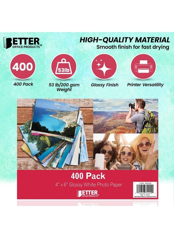 Better Office Products Premium Glossy Photo Paper 4 X 6 Inch 400 Sheets 200 Gsm Better Office Products 4 X 6 400Count Pack  - Image 4