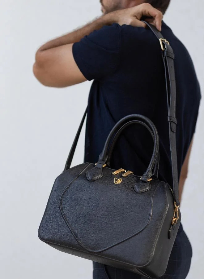 Veganologie Gemma Tote Bag in Black Made from 17 Recycled Bottles