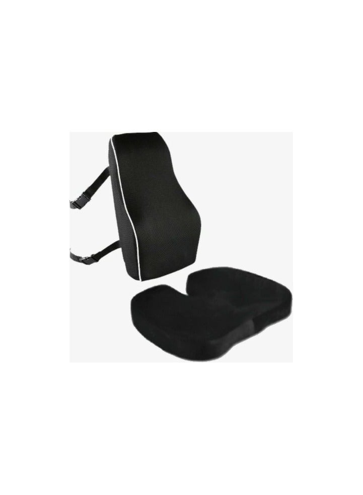 Memory foam seat and back cushion for back support and pressure relief - Image 1