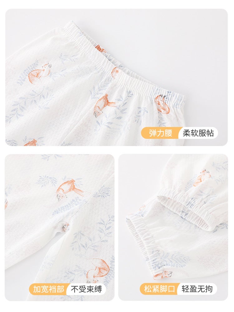 Children'S Summer Pants Thin Loose Anti-Mosquito Pants Boys And Girls Trousers Home Baby Casual Pure Cotton Mesh - Image 5