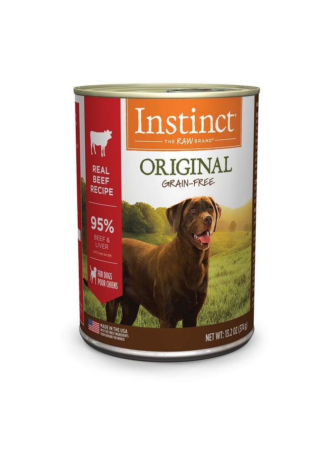 غريزة طعام الكلاب الرطب الأصلي من إنستينكت، خالي من الحبوب - لحم بقري حقيقي، علب سعة ١٣.٢ أونصة (عبوة من ٦ قطع) - Image 1