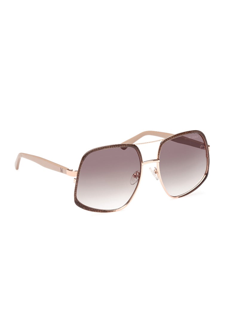 GUESS BY MARCIANO Women's UV Protection Asymmetrical Shape Metal Sunglasses GM082628F60 - Lens Size: 60 Mm - Shiny Rose Gold  - Image 3