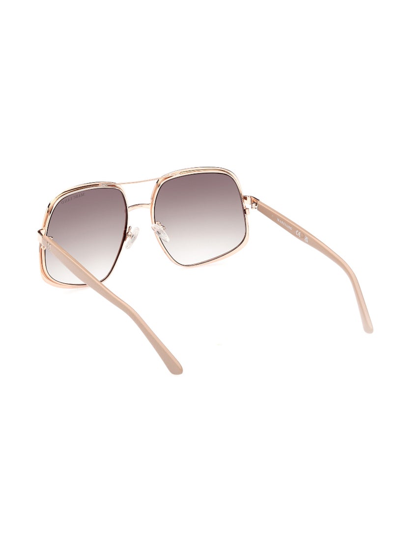 GUESS BY MARCIANO Women's UV Protection Asymmetrical Shape Metal Sunglasses GM082628F60 - Lens Size: 60 Mm - Shiny Rose Gold  - Image 5