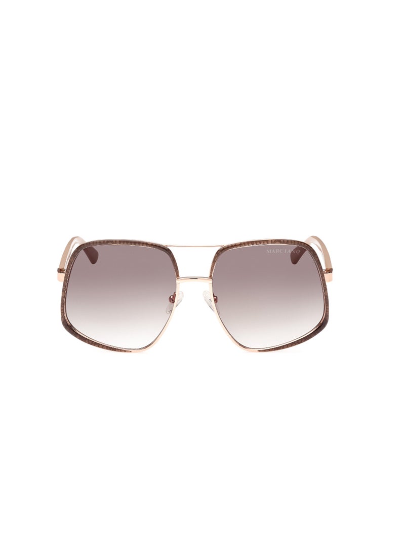 GUESS BY MARCIANO Women's UV Protection Asymmetrical Shape Metal Sunglasses GM082628F60 - Lens Size: 60 Mm - Shiny Rose Gold  - Image 2