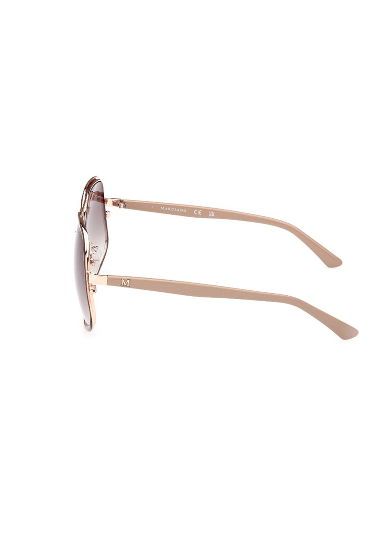 GUESS BY MARCIANO Women's UV Protection Asymmetrical Shape Metal Sunglasses GM082628F60 - Lens Size: 60 Mm - Shiny Rose Gold  - Image 4