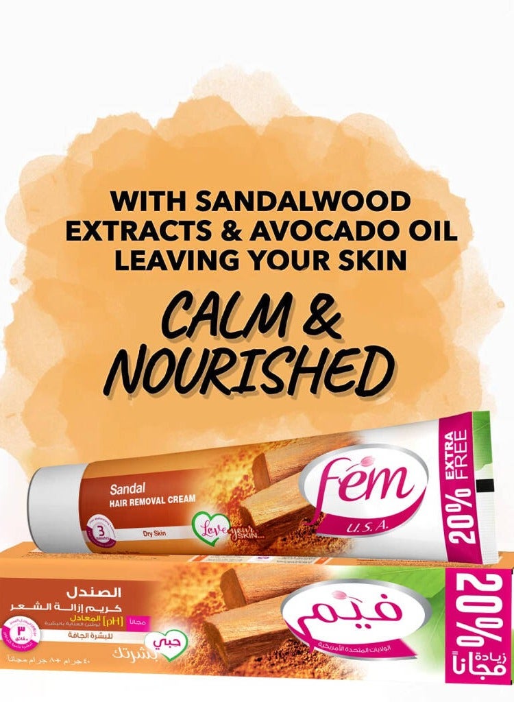 fem Fem Sandal Hair Removal Cream+Skin Care Lotion Dry Skin - 108 Gm - Image 4