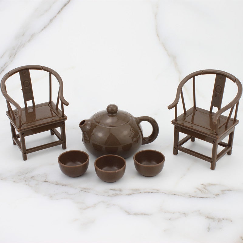 Chinese Style Nostalgic Style Father'S Day Men Elder Small Teapot Teacup Taishi Chair Birthday Cake Decoration Ornaments - Image 2