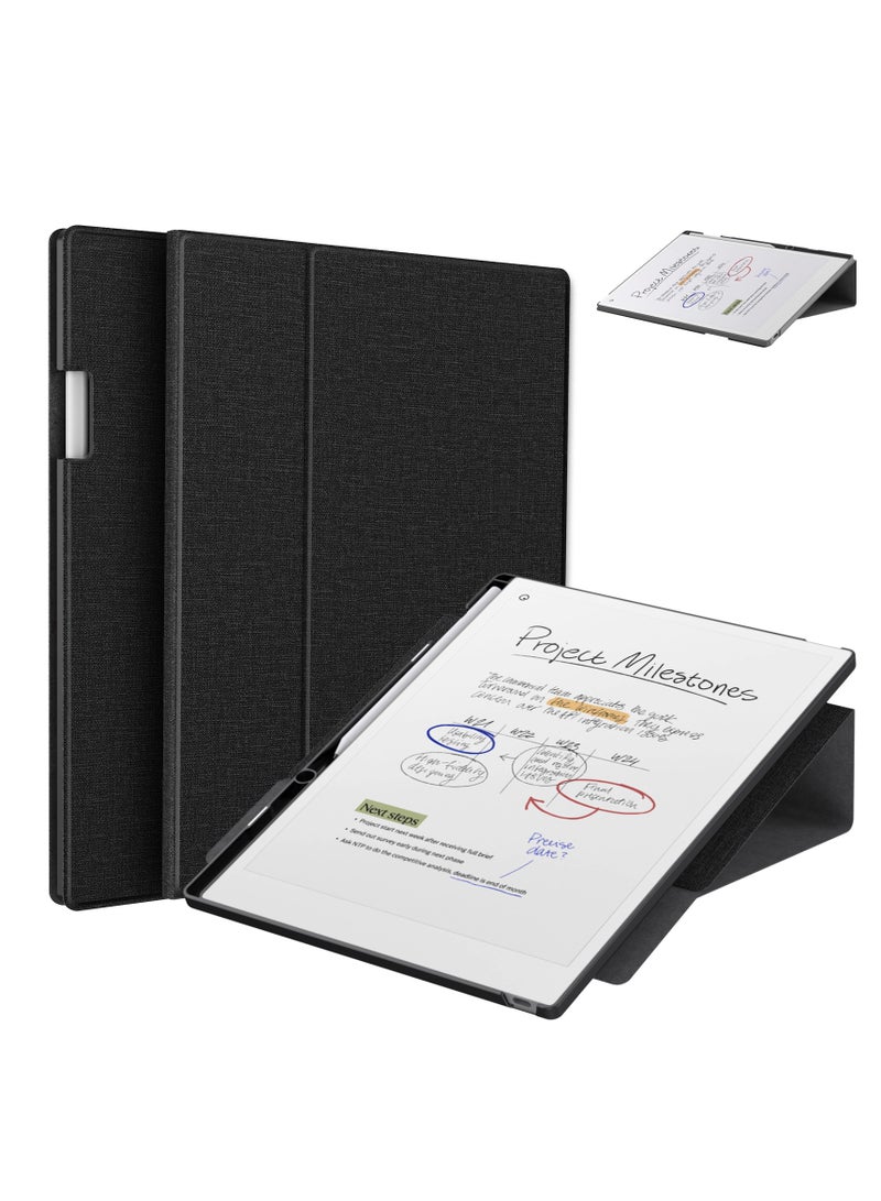My Choice Remarkable Paper Pro 11.8”, Slim Hard Back Shell Protective Auto Sleep/Wake Book Folio Cover with Pen Holder for Remarkable Paper Pro Tablet 2024 Released, Black - Image 1