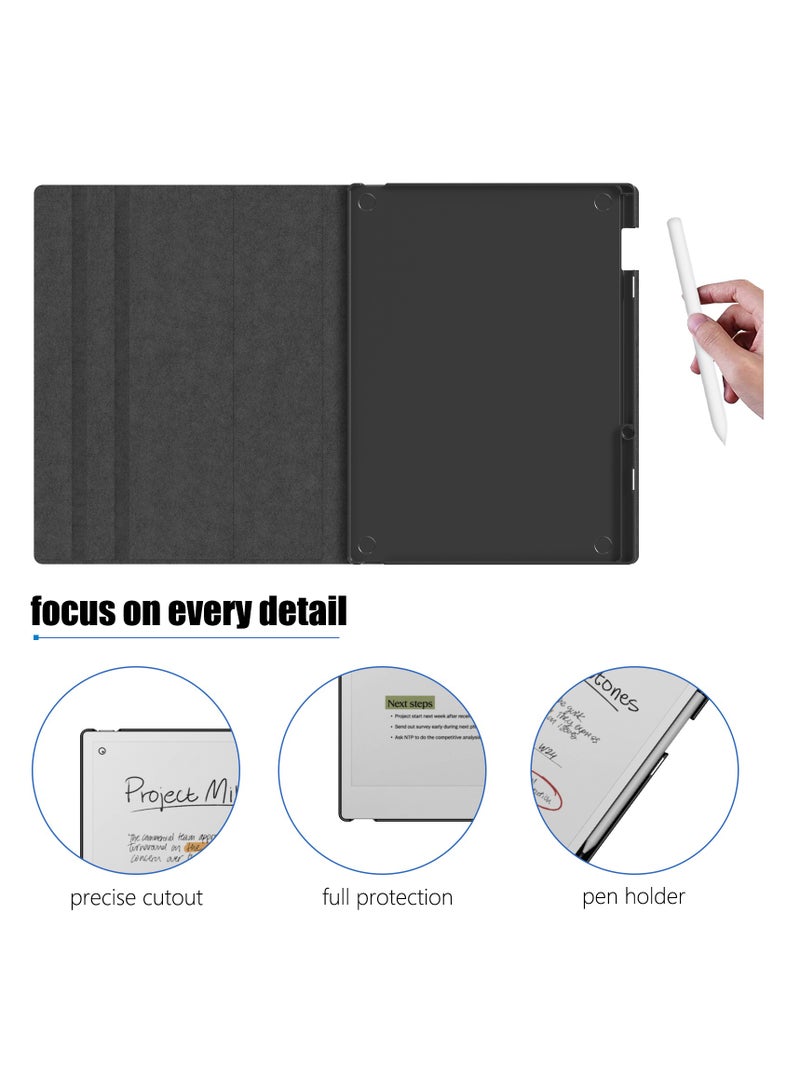 My Choice Remarkable Paper Pro 11.8”, Slim Hard Back Shell Protective Auto Sleep/Wake Book Folio Cover with Pen Holder for Remarkable Paper Pro Tablet 2024 Released, Black - Image 4