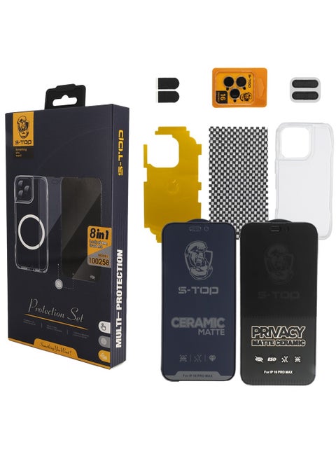 Integrated protection package 8 in 1 for iPhone 16 Pro Max