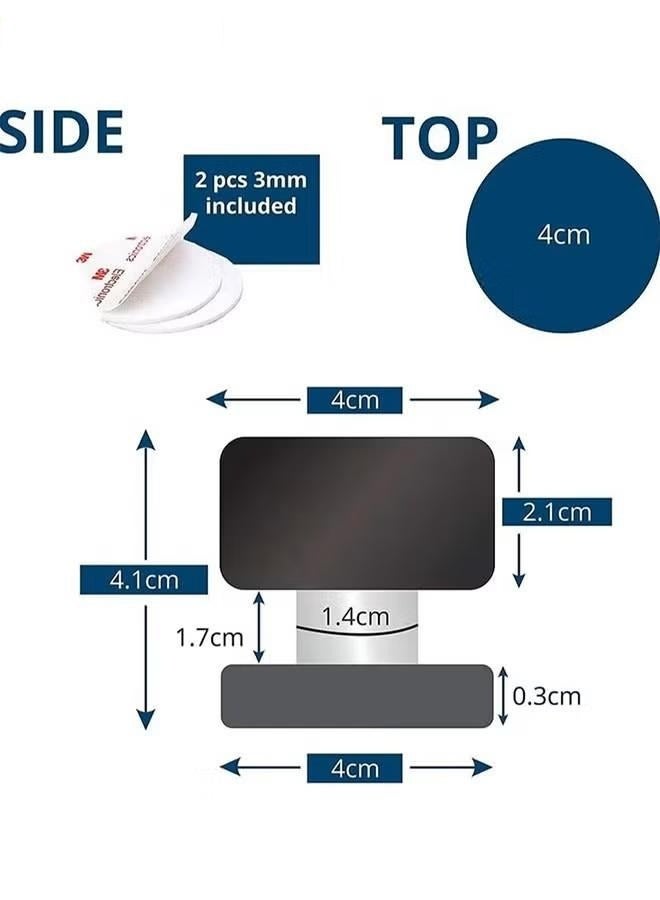 والالا سدادات باب مكونة من قطعتين مع ملصقات إضافية، سدادات أبواب ذاتية اللصق مع مصد مطاطي أسود وجسم من الفولاذ المقاوم للصدأ، مقبض باب عالي التحمل وواقي جداري لتخميد الصوت للاستخدام في المنزل والمكتب - Image 5