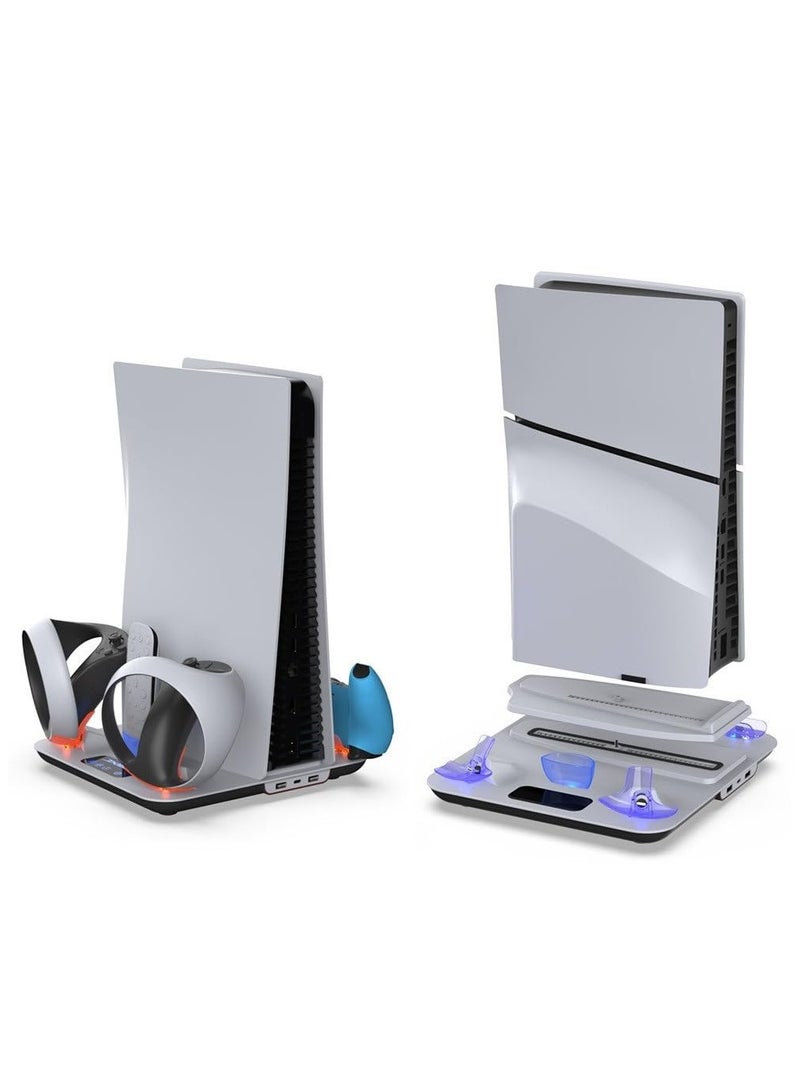 Charging Adaptor for PS5 Slim Console Multi-Functional Cooling Dock  for Sony VR2 Grip Charger + Headset Hanger - Image 1