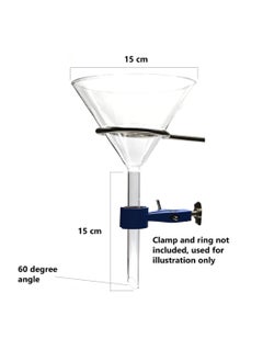 King Mariot 1pcs Heavy-Duty Borosilicate 3.3 Glass Funnels | 150mm Outer Diameter | 60 Degree Angle | Stem Diameter 17mm, Precise Filtration of Liquids & Powders | Ideal for Chemistry Biology Lab Experiments  - Image 2