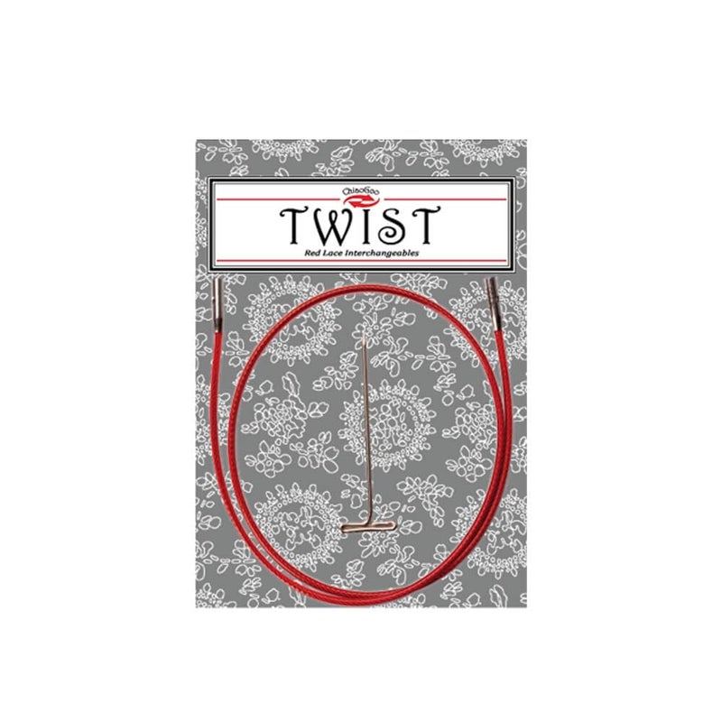 ChiaoGoo 7530-S Twist Small Lace Interchangeable Cables, 30-Inch, Red - Image 1