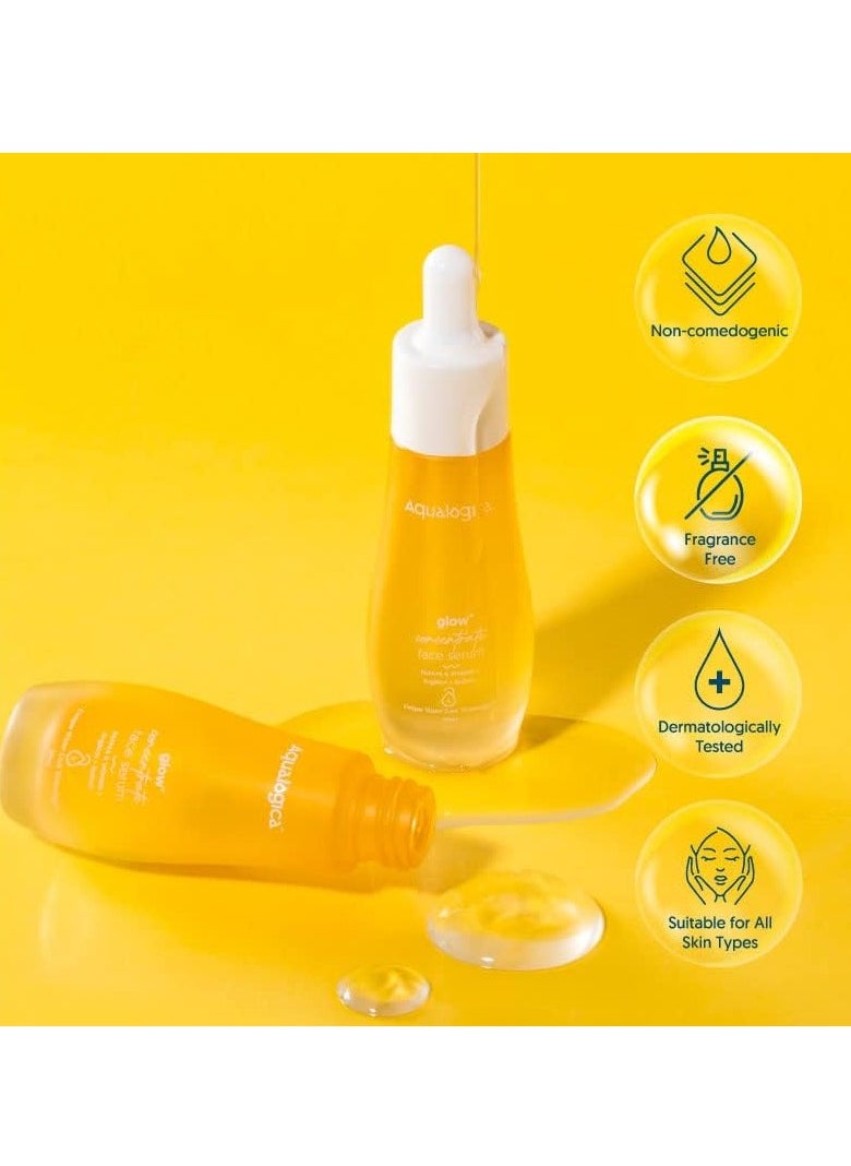 Aqualogica - Aqualogica Glow Concentrate Vitamin C Face Serum with Hyaluronic Acid, Vitamin C & Papaya - Glow Serum for Men & Women | Glowing Skin, Skin Brightening & Non Sticky -30ml - Image 1