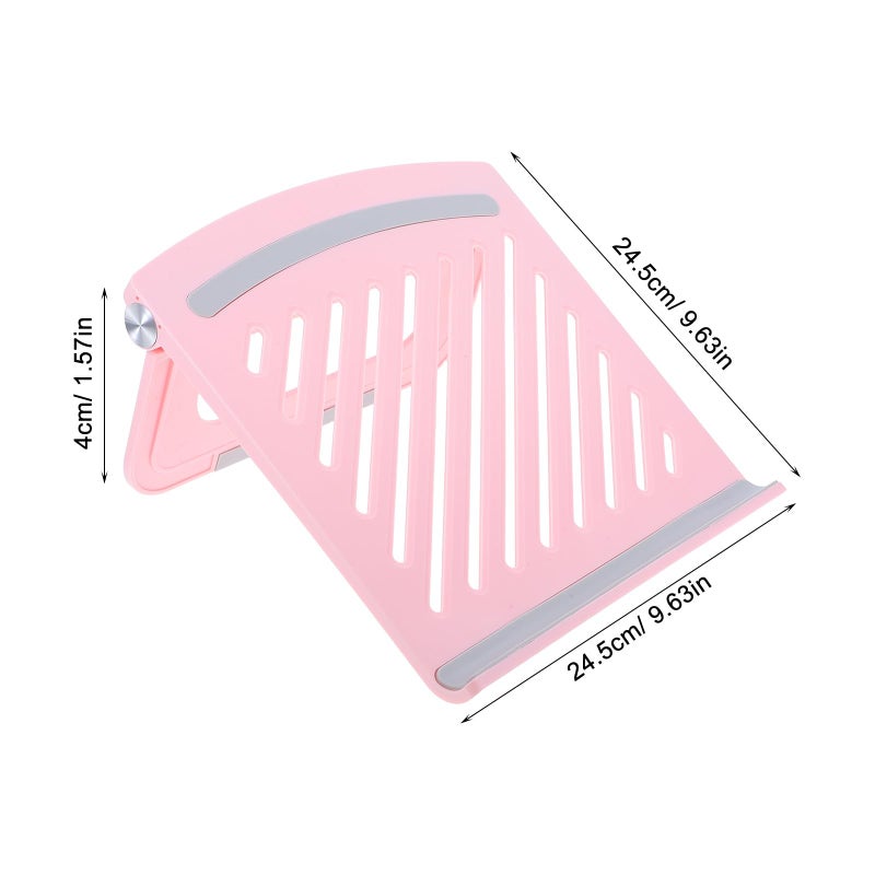 Foldable Laptop Stand Pink Adjustable Multi Angle Ventilated Holder For Small Spaces - Image 3