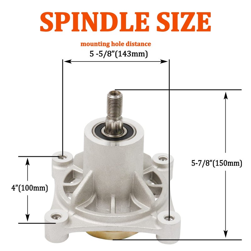 KOOTANS Mower Spindle Assembly for AYP 174356 174358 Husqvarna 532174356 587125201 532174358 Z246 GTH2548 GT2248 GTH2248 YTH1848XP YTH2448 YTH2748, Fits AYP 48" Decks 2002 & Newer (with Bolts, Zerk) - Image 2