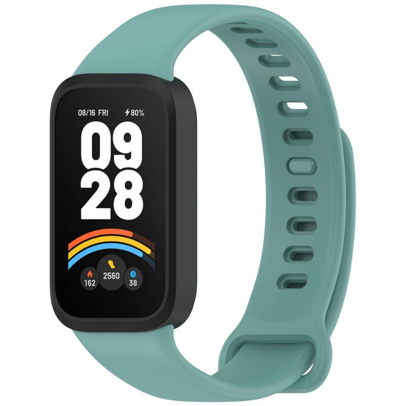 إيروريكس لساعة Redmi Band 2 / Xiaomi Smart Band 8 Active Soft Silicone Integrated Band (أخضر أسود) - Image 1
