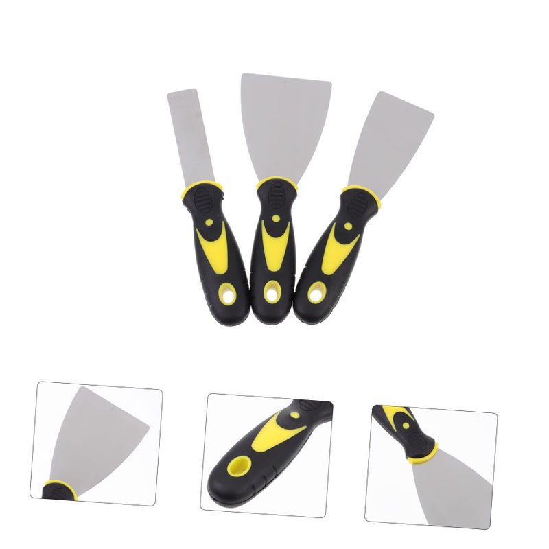 3Pcs Stainless Steel 3D Printer Bed Scraper Set With Rubber Handle For Easy Print Removal - Image 3